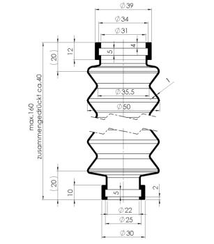 Faltenbalg AL-KO 160/31+22 Handbremshebel