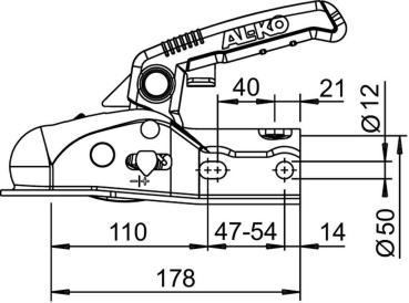 Kugelkupplung Rundrohr Ø50mm 1600kg