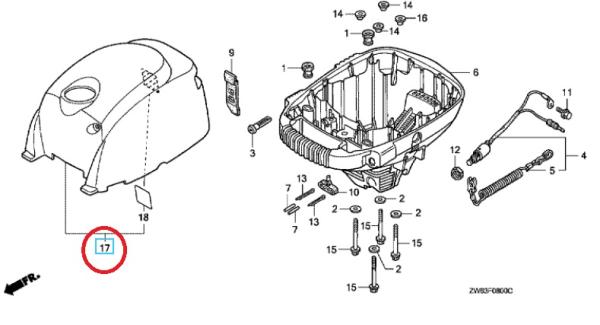 Motordeckel 63100-ZW6-020ZA